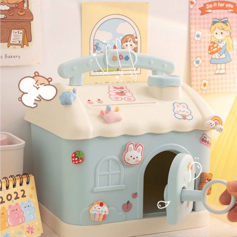 Kawaii Piggy Bank Anime Cartoon Cute Square Money Boxes Piggy Bank-buy 2 free shipping