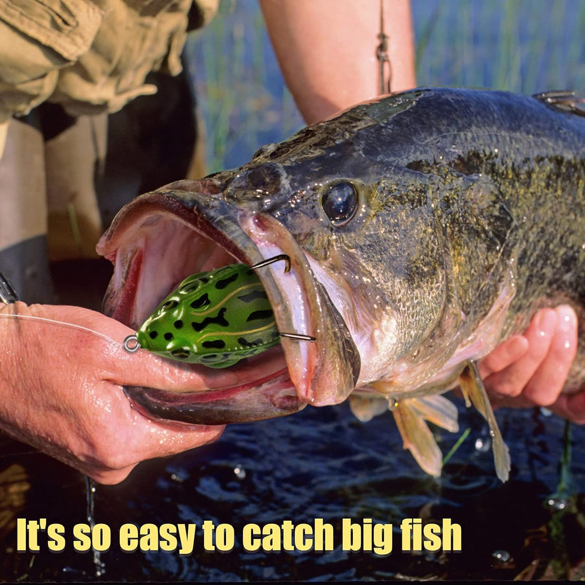 🎉🔥HOT SALE🔥🐸Frog Lure Bass Trout Realistic Prop with Weedless Hooks for Freshwater Saltwater