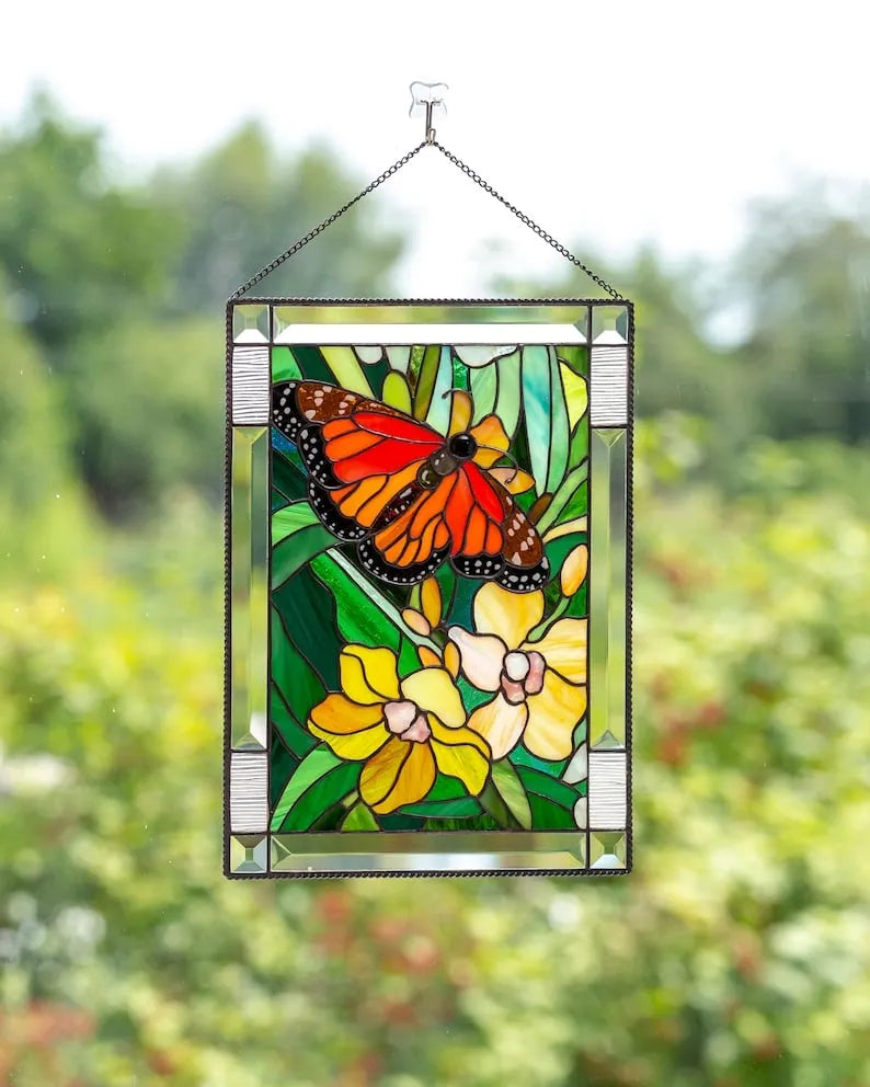 ⏰New Years Sale - 49% Off 🎉Cardinal Stained Glass Window Panel🦜🦜
