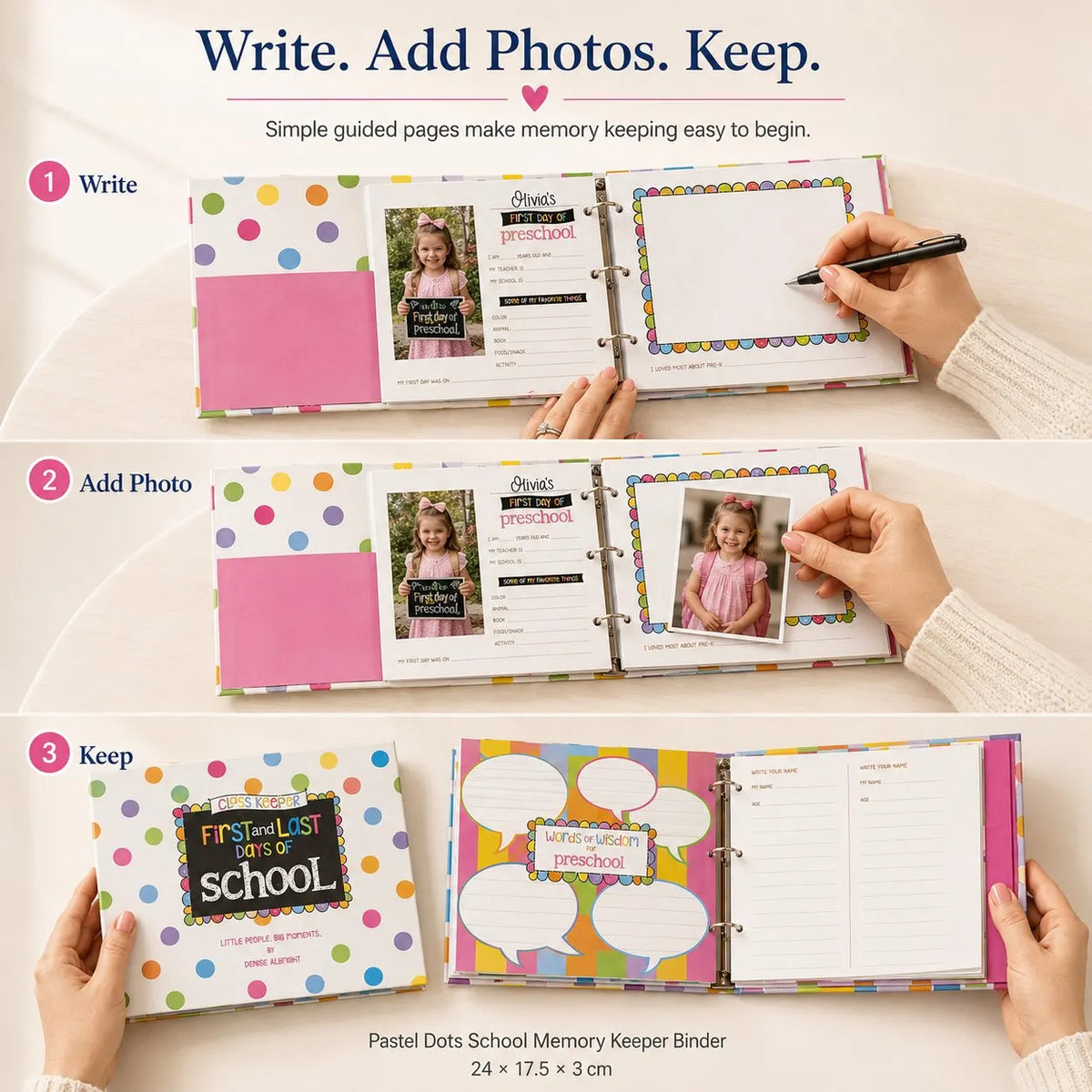 🎉 📚First & Last Day School Memory Keepsake Binder