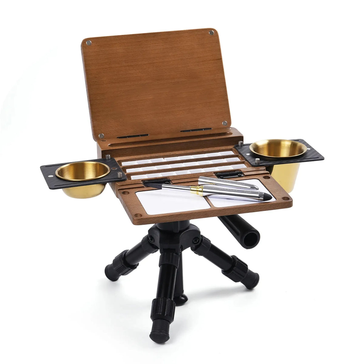 Portable 24-Well Watercolor Palette Set | Includes Travel Brush & Multi-Use Straps, Perfect for Outdoor Painting