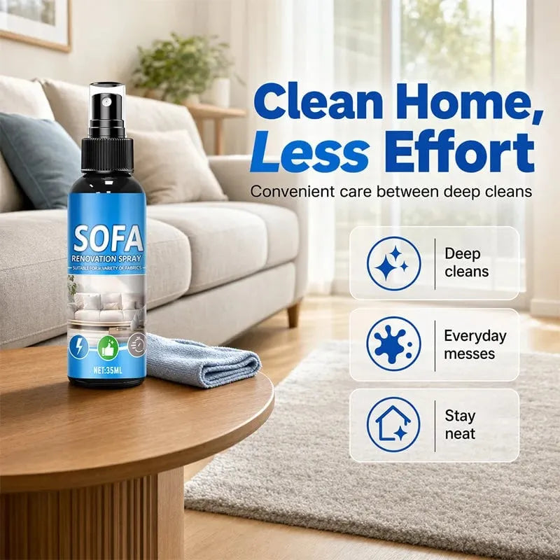 🔥HOT SALE🔥🛋️✨No‐Rinse Fabric Cleaner Spray – Just spray & wipe – no water, no rinsing. Perfect for sofas, carpets & upholstery – fresh in minutes! 🧼💨