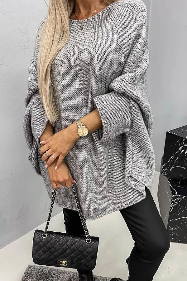 Remember me crew neck stretch knit sweater