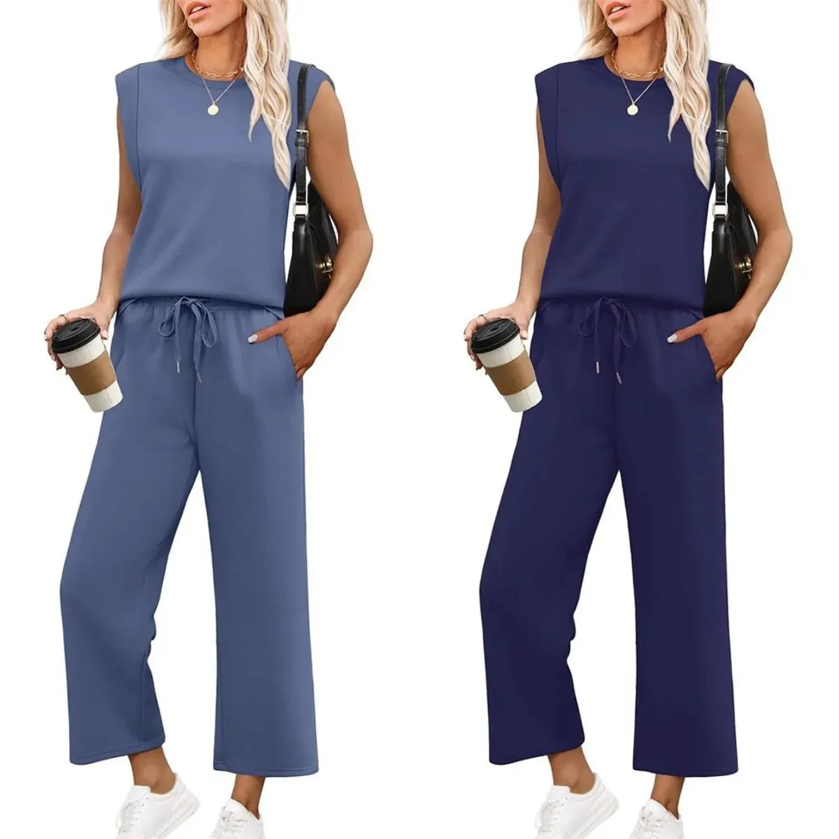 💕Hot Sale 49% OFF🔥New Women's  Sleeveless Top & Wide-Leg Pants 2-Piece Set