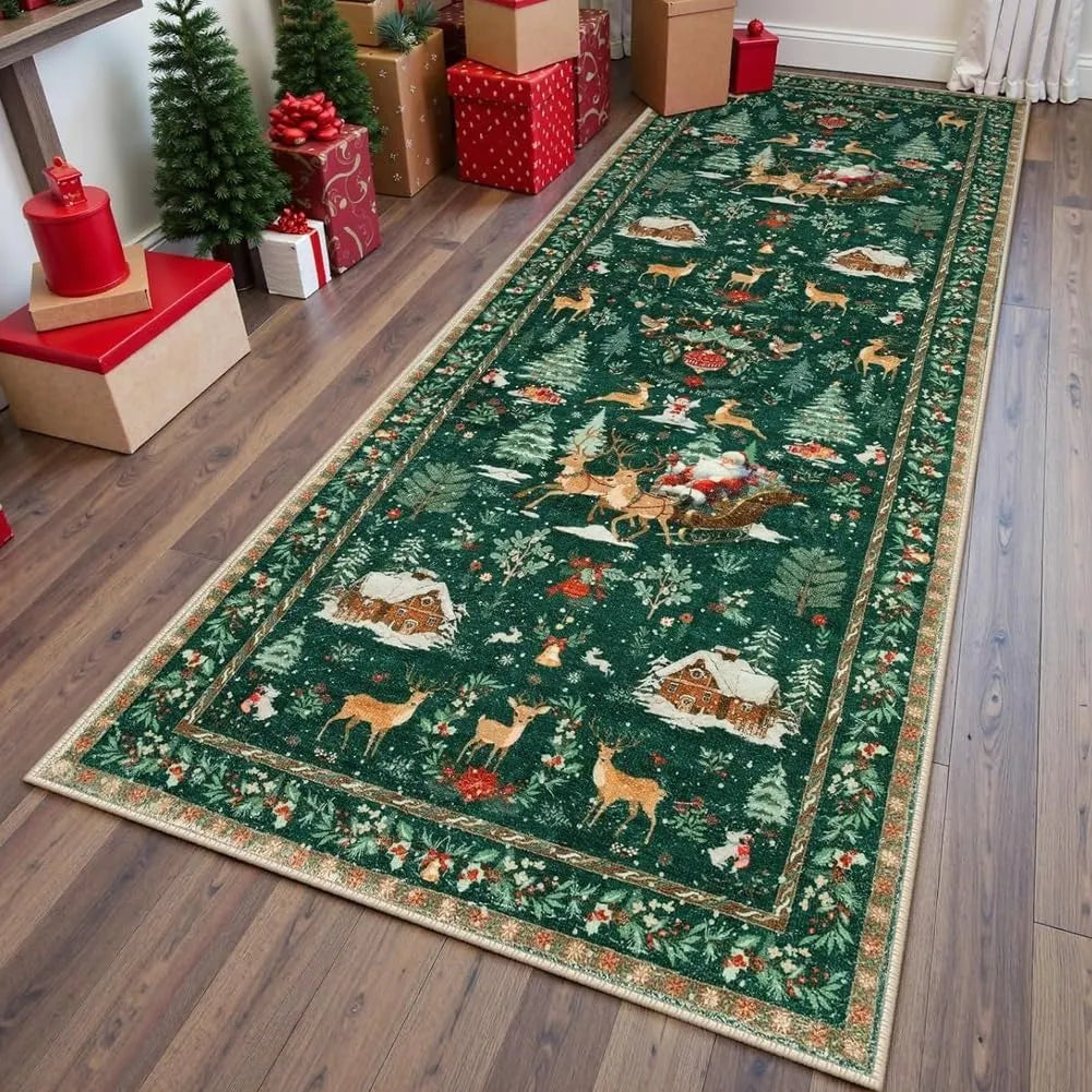 🔥HOT SALE🔥Soft Christmas Tree Santa Claus Carpet Runner