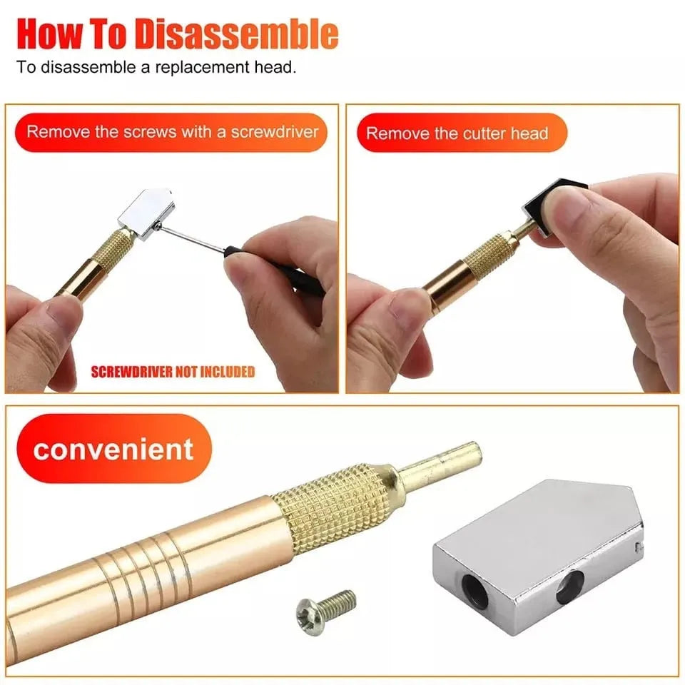 🔥HOT SALE🔥Premium Carbide Glass Cutter | Clean & Precise Glass Cutting Tool