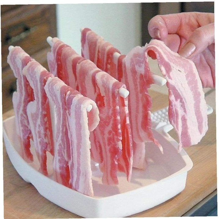 🔥HOT SALE🔥Bacon Microwave Bacon Dish - Makes Crispy Bacon in Minutes - Simple, Quick, and Easy to Use - Reduces Fat Content for a Healthier Meal