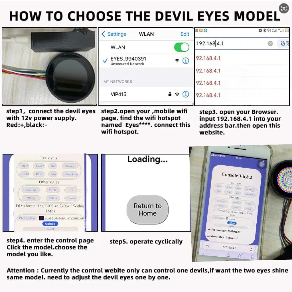 Programmable Devil Eyes Light for Bike & Car & Truck