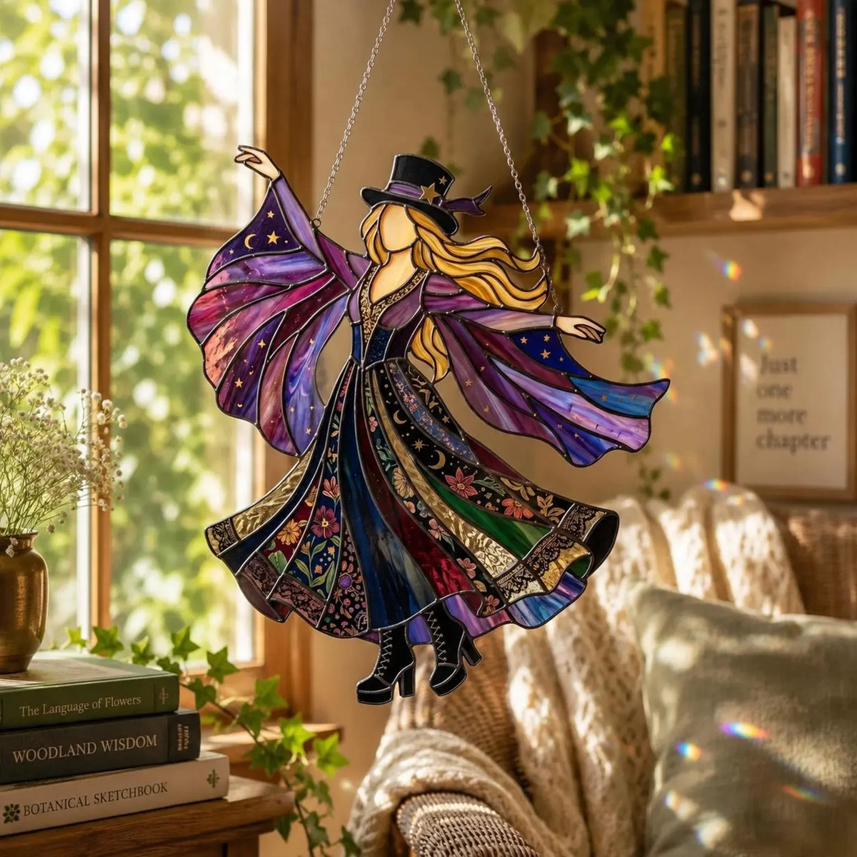 🔥LAST DAY 59% OFF -💃Stevie Nicks🤘 Handmade Stained Glass Spinner