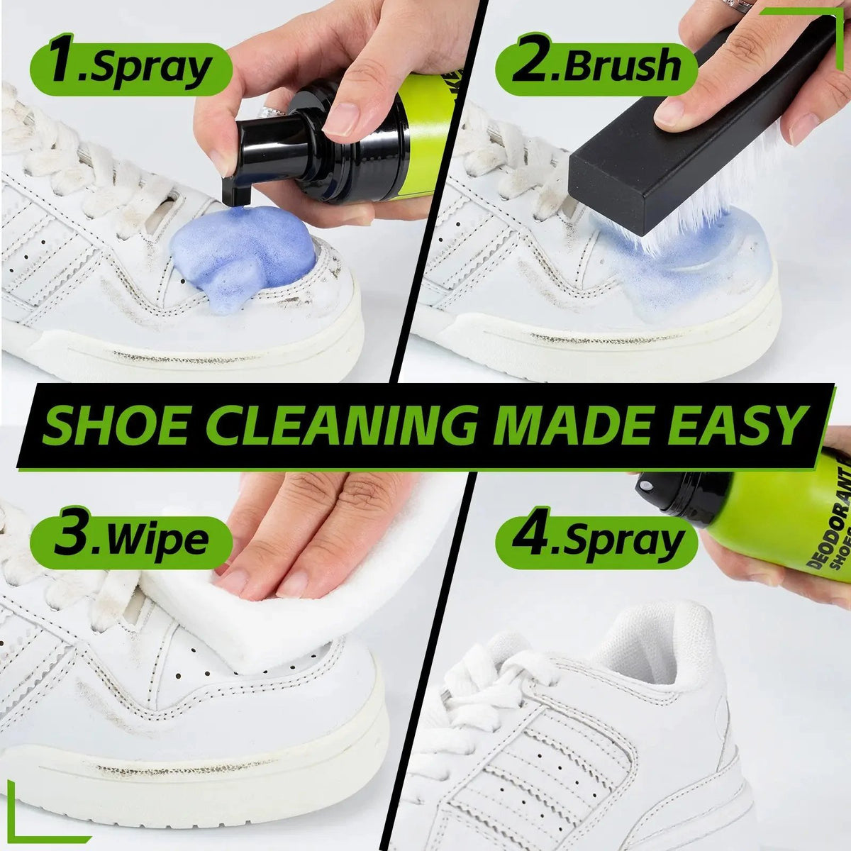 🔥HOT SALE🔥👟 Foam Shoe Cleaning Kit – Sneaker Cleaner With Brush & Microfiber Towel ✨