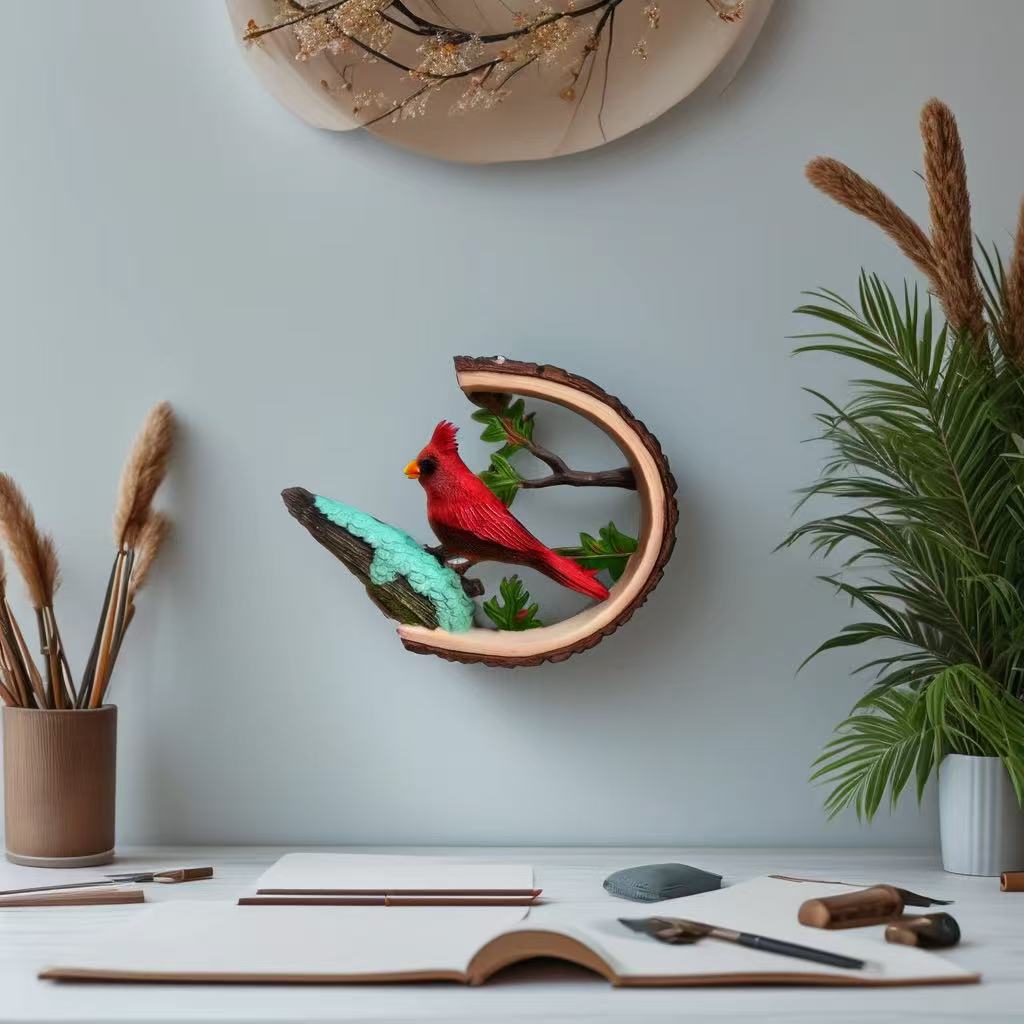 Cardinal Wood Carving Handmade - "Cardinals Appear When Angels are Near"