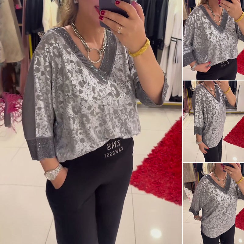 Women's Stylish V-neck Blouse