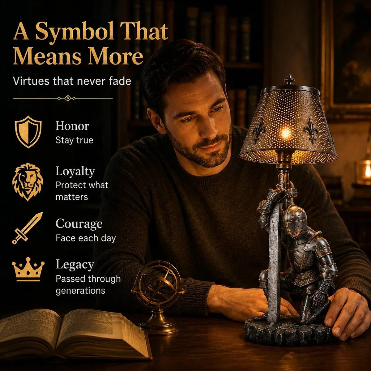⚔️ The Honorbound Medieval Knight Lamp - A Timeless Guardian of Courage, Loyalty & Honor🏅