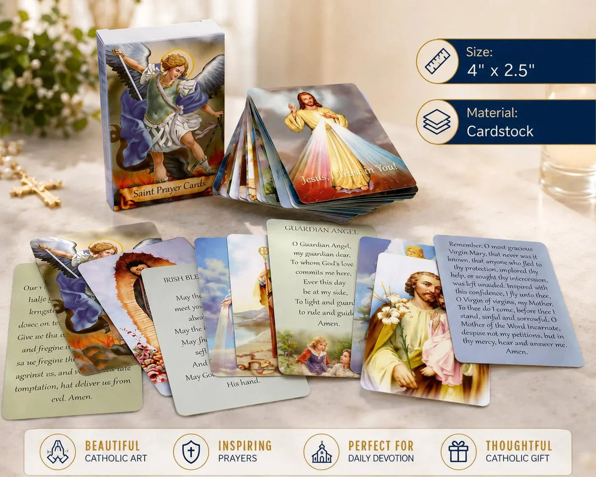 🎉✝️ Catholic Leather Holy Card Holder – Pocket Prayer Card Organizer with Snap Closure