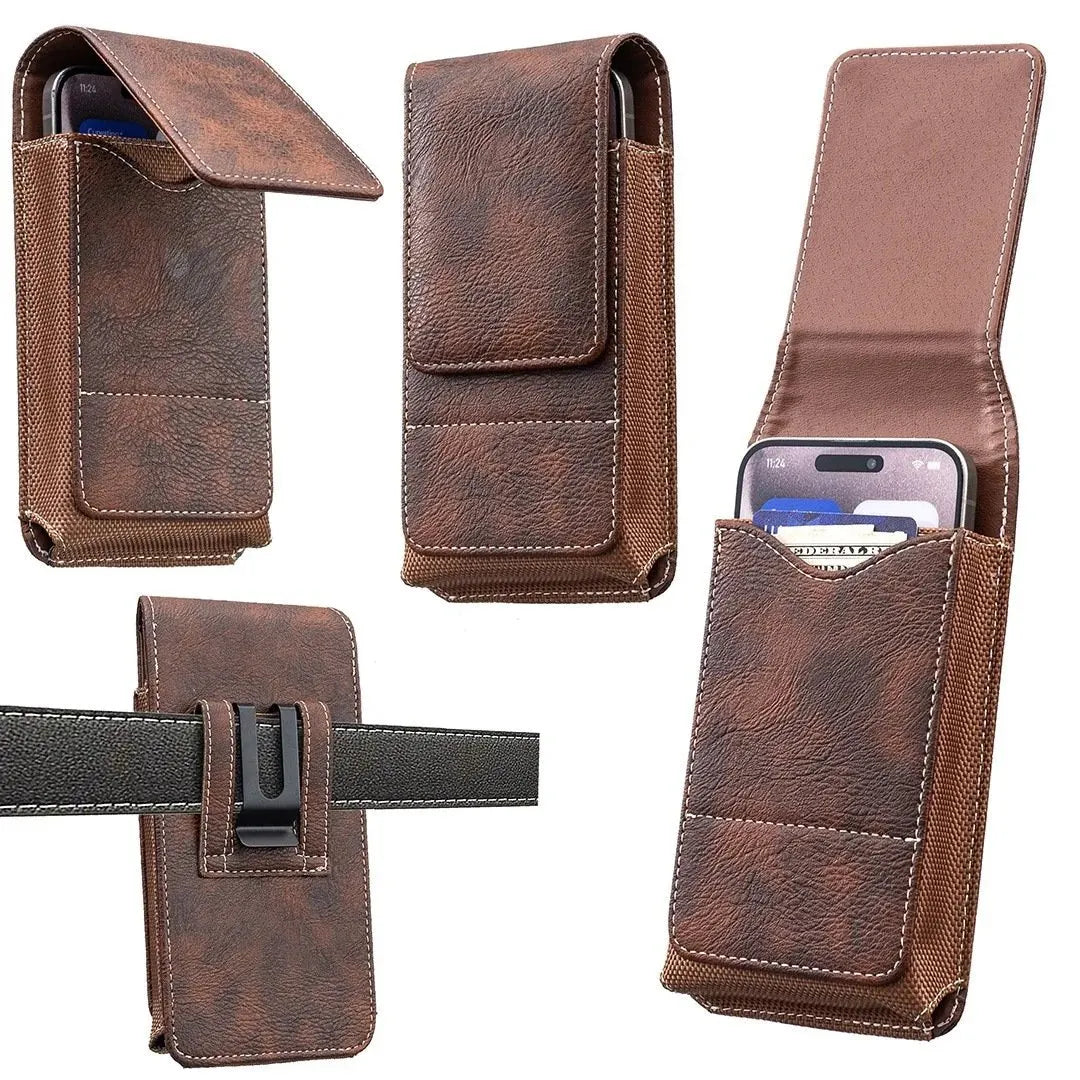 🔥 HOT SALE 🔥⚡Big Discount | Waist Belt Cell Phone Pouch 📱 Multi-Pocket Leather  Card Holder