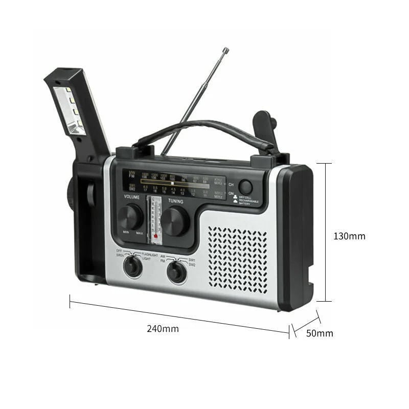 🎉Portable Hand-Cranked Emergency Radio Flashlight