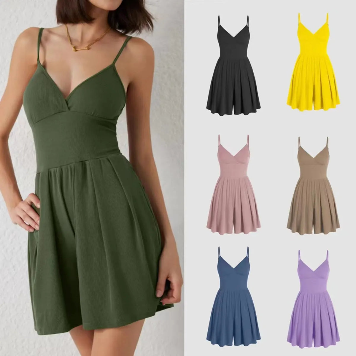 🔥Summer Hot Sale - Spaghetti Strap Wide Leg Jumpsuit