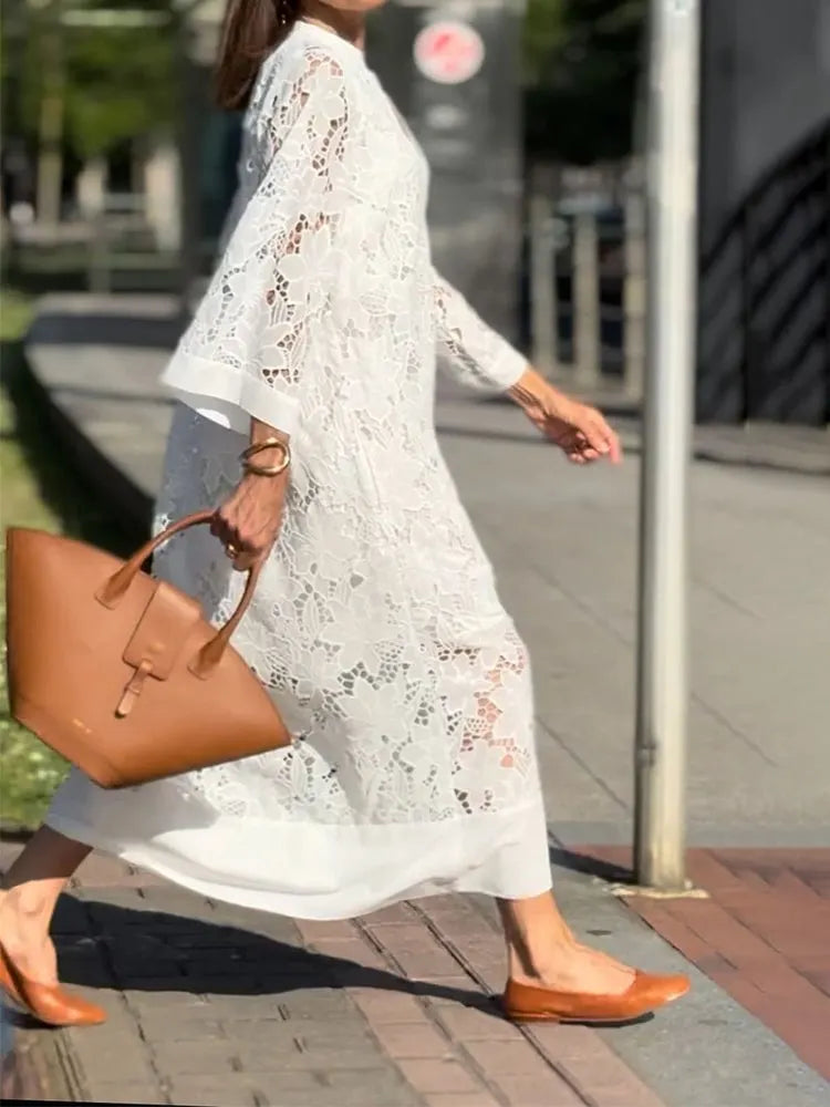 Women's Elegant Lace V Neck Dress