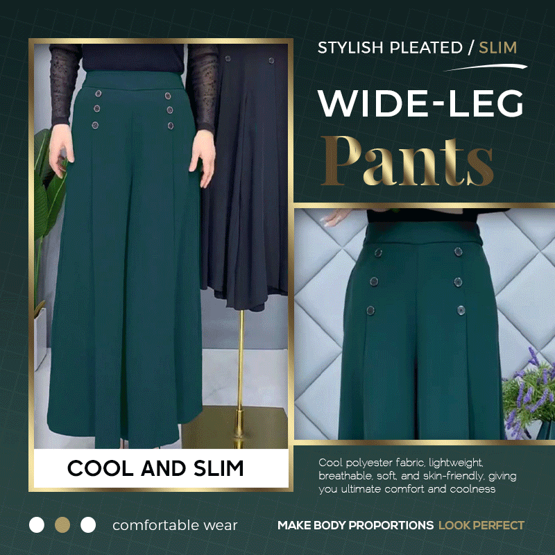 [ Cool and Slim ] Stylish Pleated Wide-leg Pants (buy 2 free shipping)