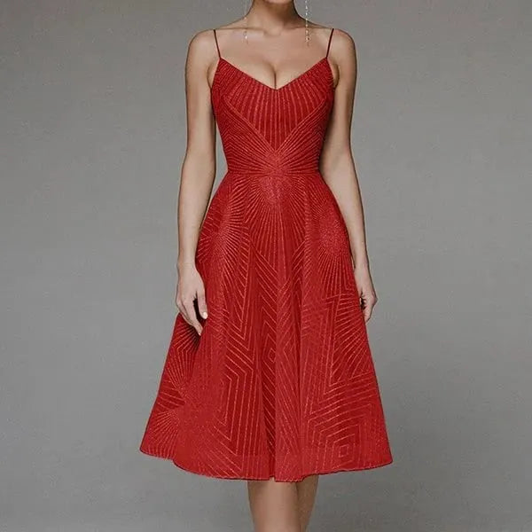 🔥Last day 49% OFF🔥Stylish V-neck strap A-line dress