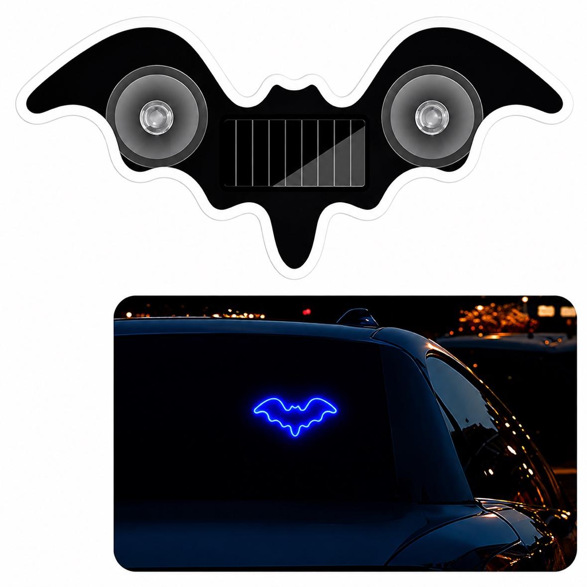 🦇Solar-Powered Bat Night Car Light – Cool Glow Projection for Vehicles, USB & Sun Charging, Nighttime Car Décor