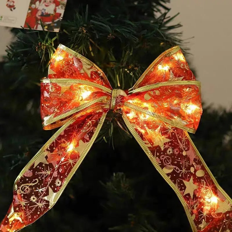 🖤Black Friday Deal 49% OFF🎊 - Christmas Double Sided Hot Stamping Glowing Ribbon Lights