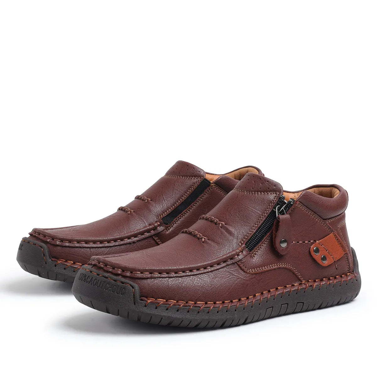 Men’s Handmade Premium Leather Slip-On Driving Boots