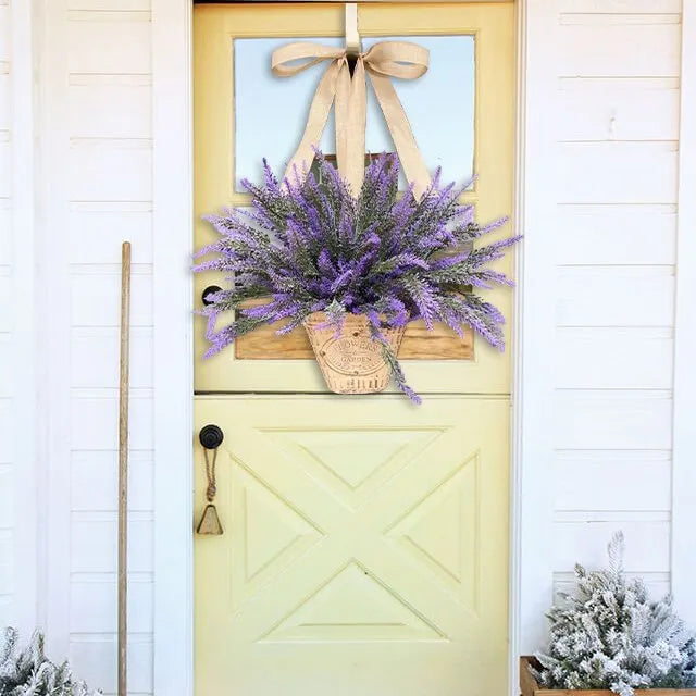 Lavender Basket Wreath-Front Door Wreath