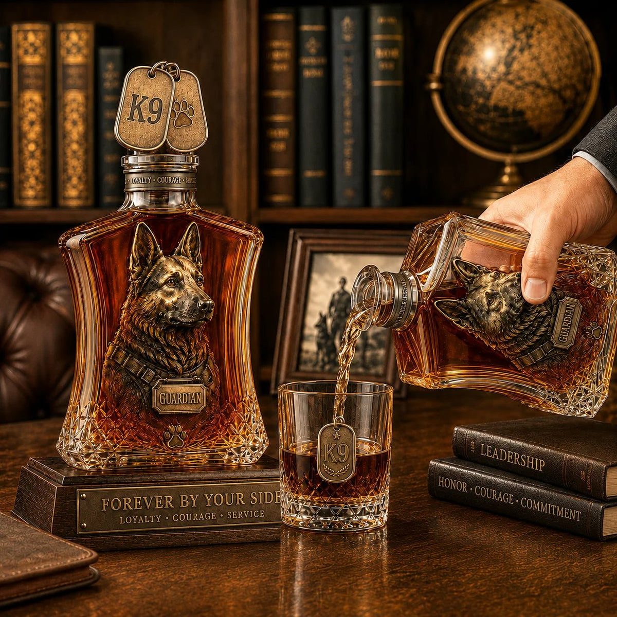 🔥HOT SALE🔥🐕🐾Guardian K9 Service Legacy Whiskey Decanter Set