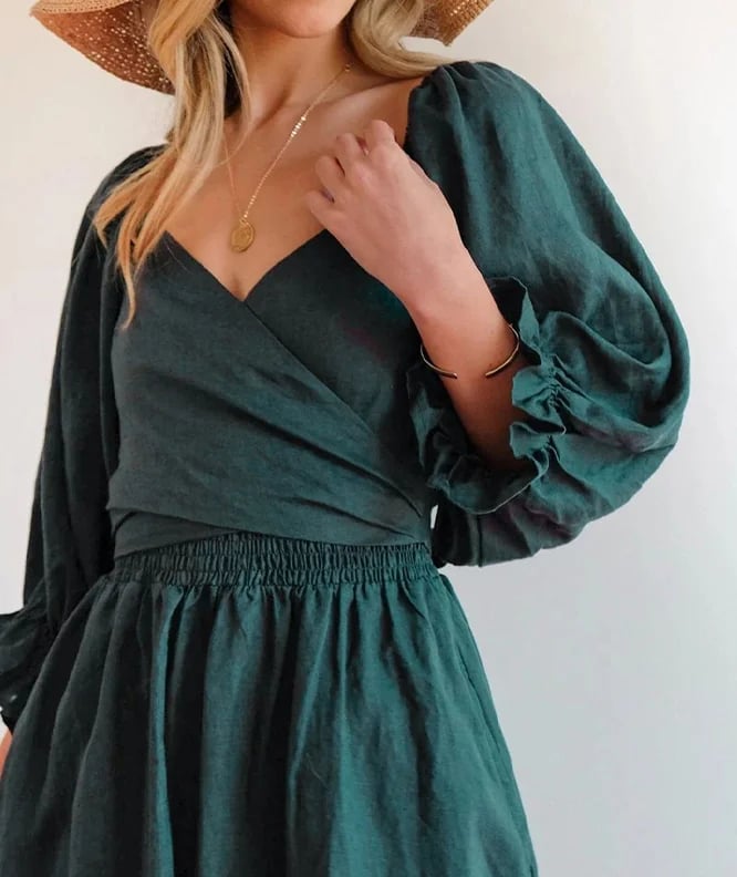 🔥Last Day Promotion - BUY 2 FREE SHIPPING🔥French Ruffled Lantern Sleeves Multi-wear Dress