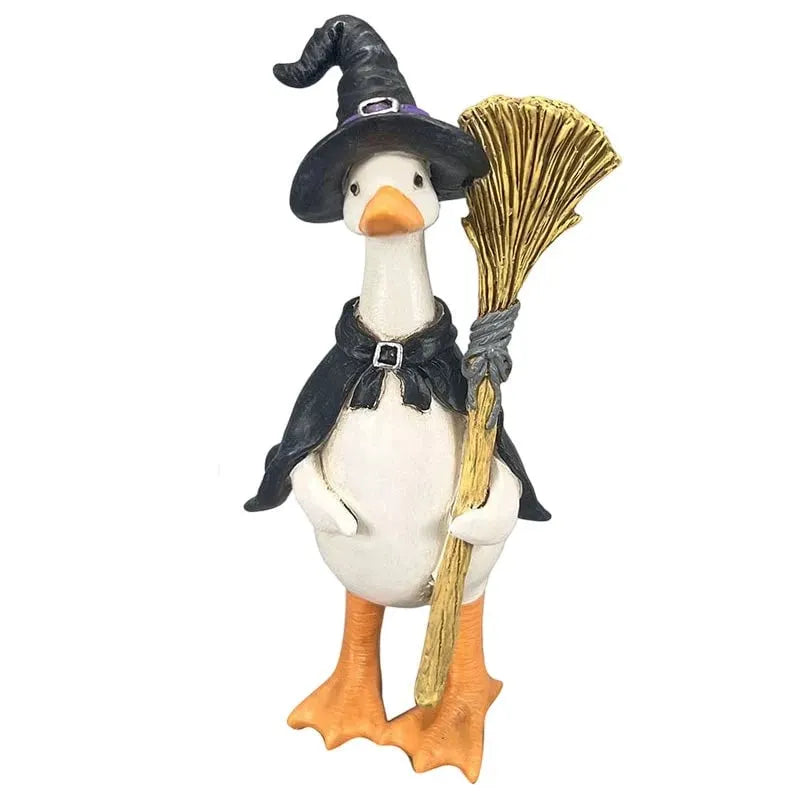 🔥 HOT SALE 🔥🎃BORING HALLOWEEN DECOR?🎃 Spooky Duck Set – Hand-Painted, 5 Characters, Weather-Resistant – For Shelves, Desks & Outdoors! 🦇