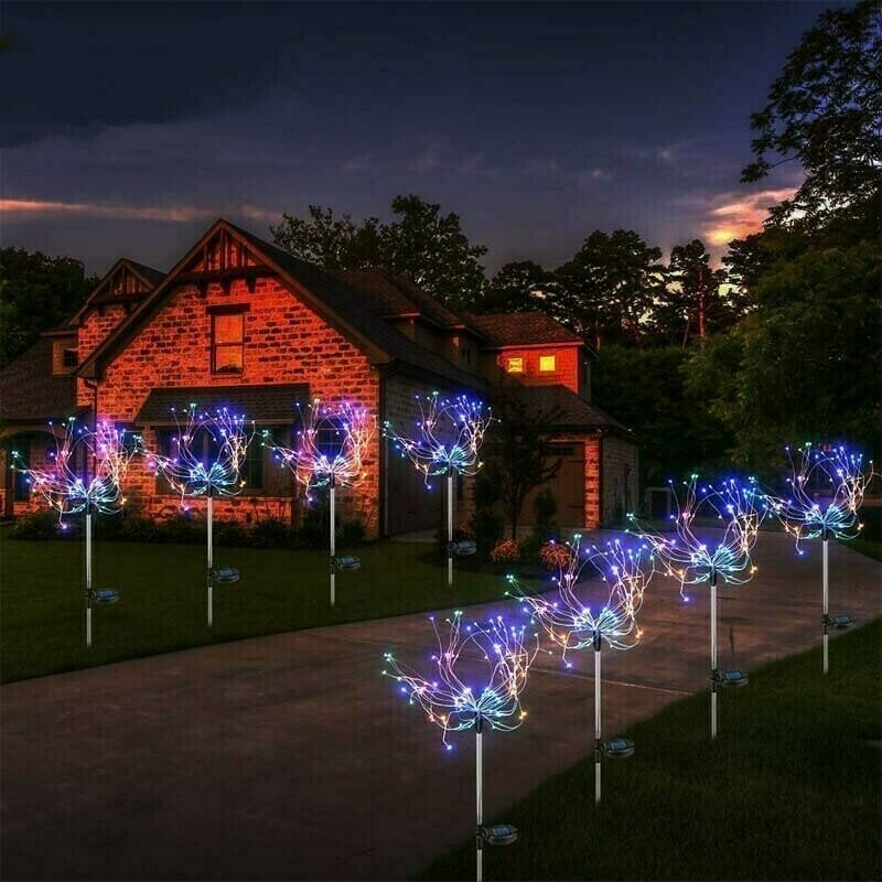 Last Day 70% OFF - Waterproof  Solar Garden Fireworks Lamp