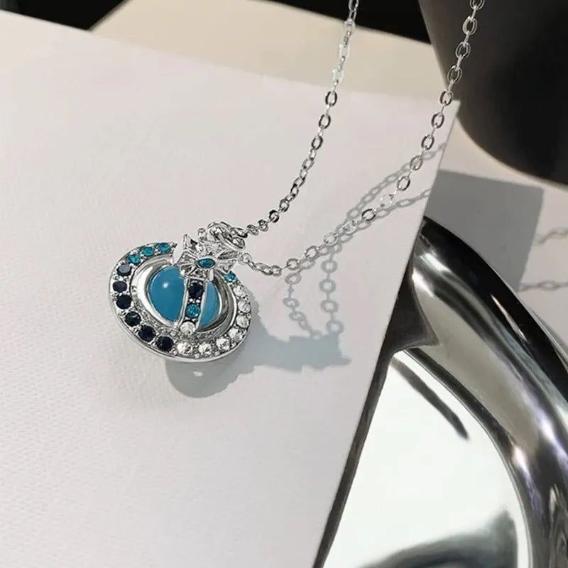 🔥Last 4 hours Sale: Save 50% -Saturn 3D Crystal Necklace