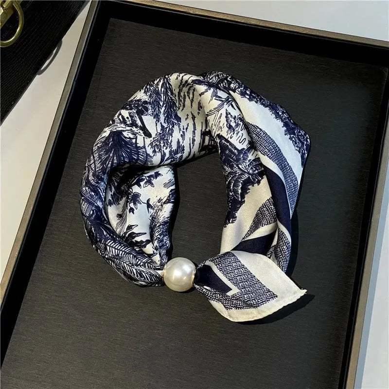 🔥HOT SALE🔥🧣 Effortless Glamour: Pop-On Pearl Necklace Scarf ✨