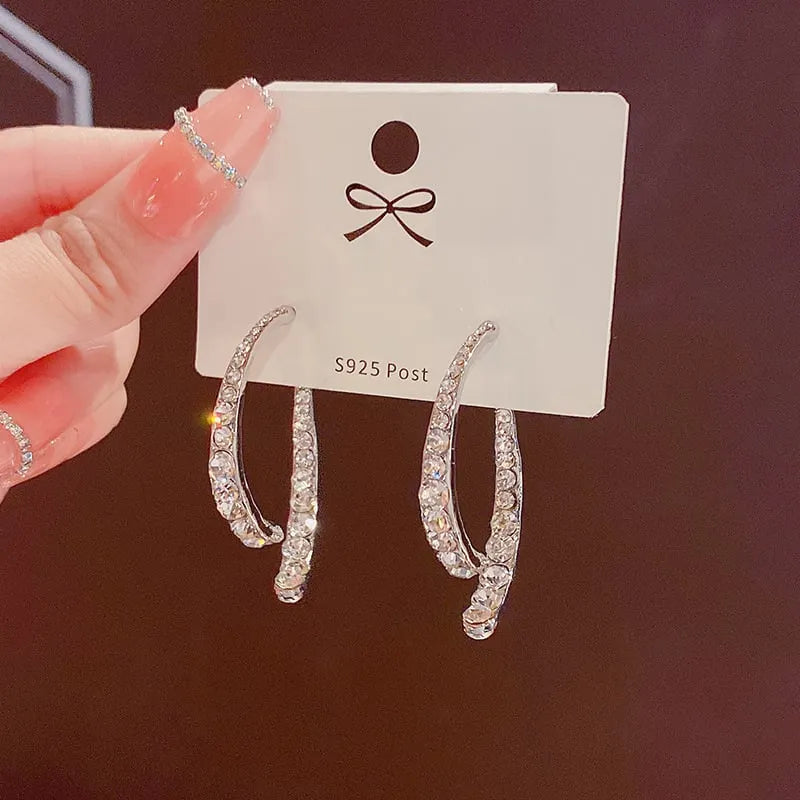 Fashionable atmospheric stud earrings geometric rhombus simple earrings