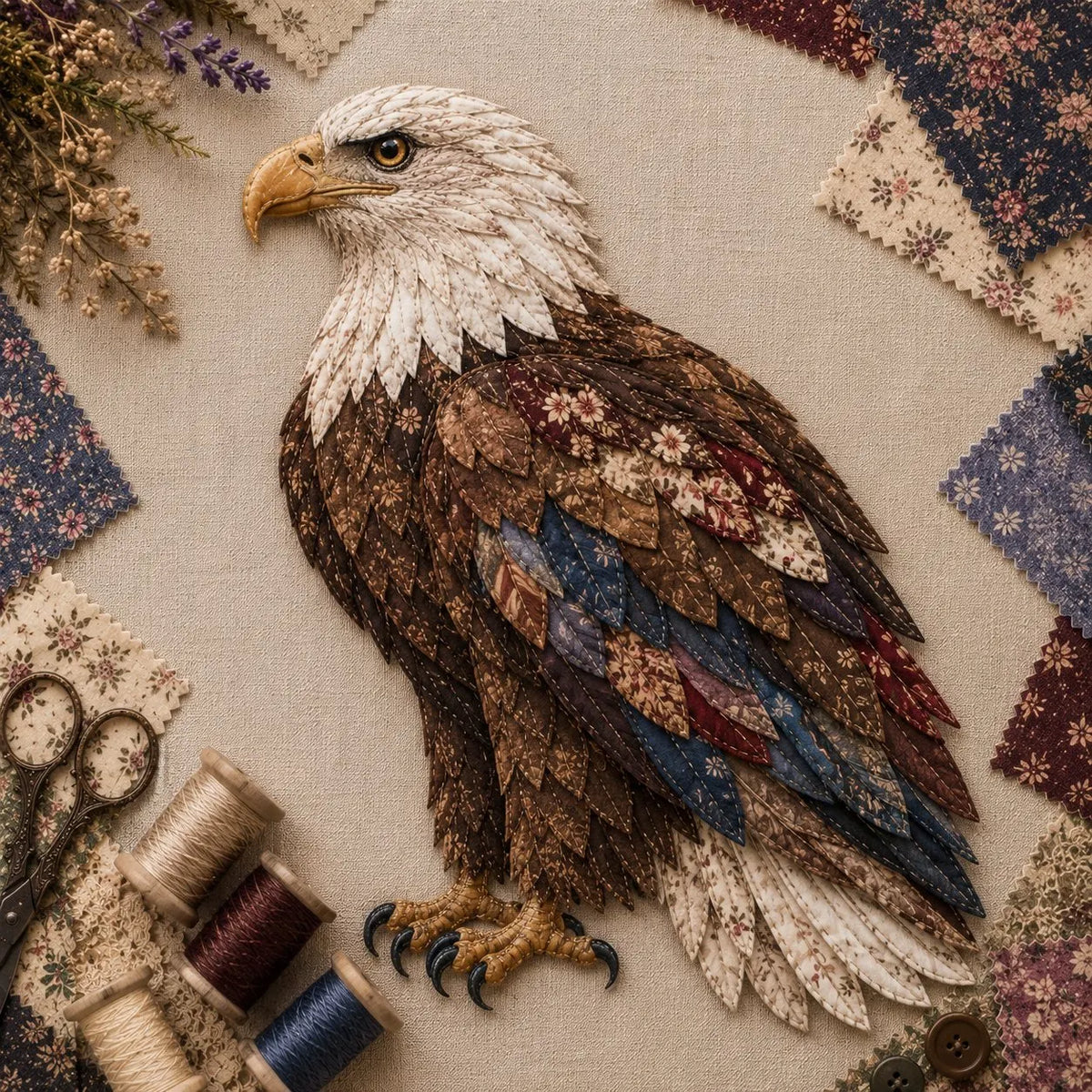 🔥 HOT SALE 🔥🧵 Beginner Friendly ✨ 3D Patchwork Bird DIY Craft Kit – Create a Layered Fabric Bird Worth Displaying
