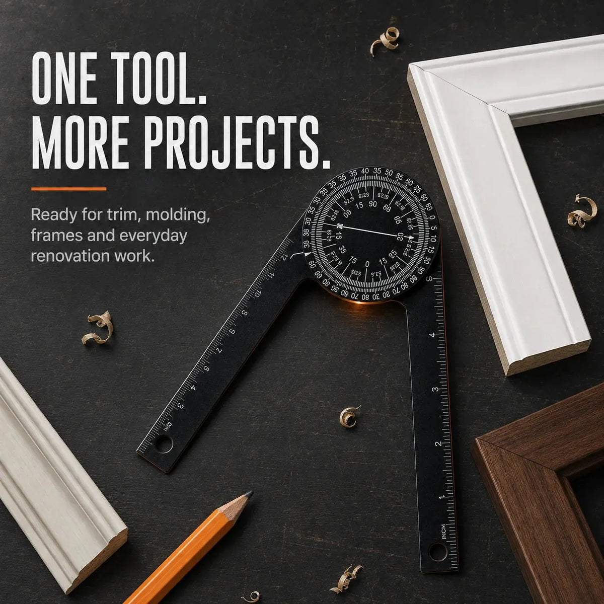 🎉📐 Aluminum Miter Saw Protractor – Dual-Scale Angle Finder