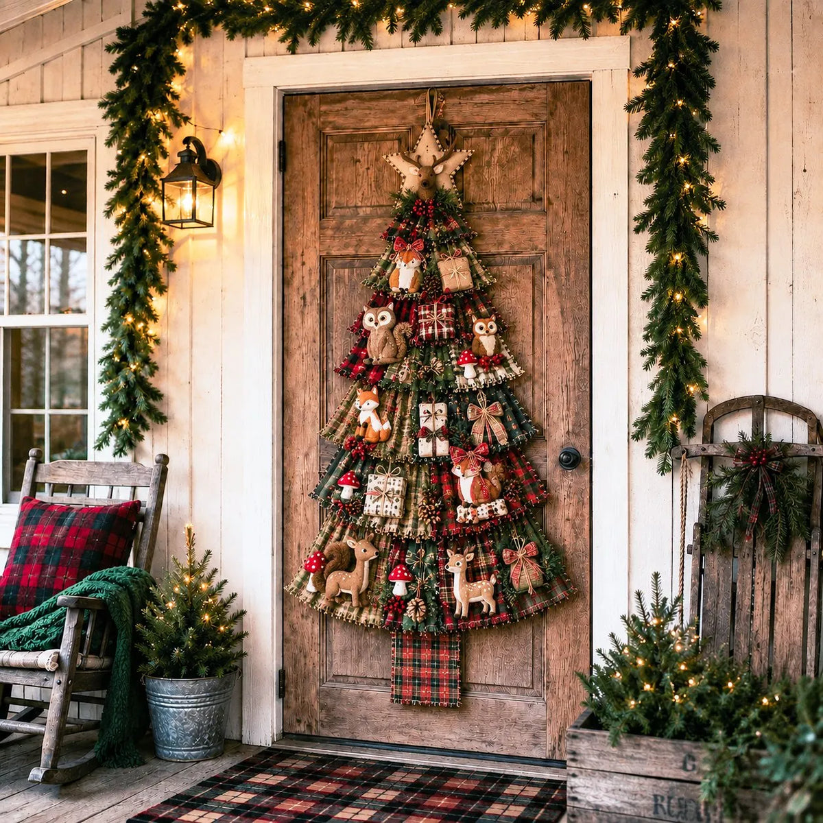 🎉🎄Beginner-Friendly DIY Oversized Patchwork Christmas Tree Door Hanging Kit | Complete Kit with All Tools & Step-by-Step Guide Included 💕
