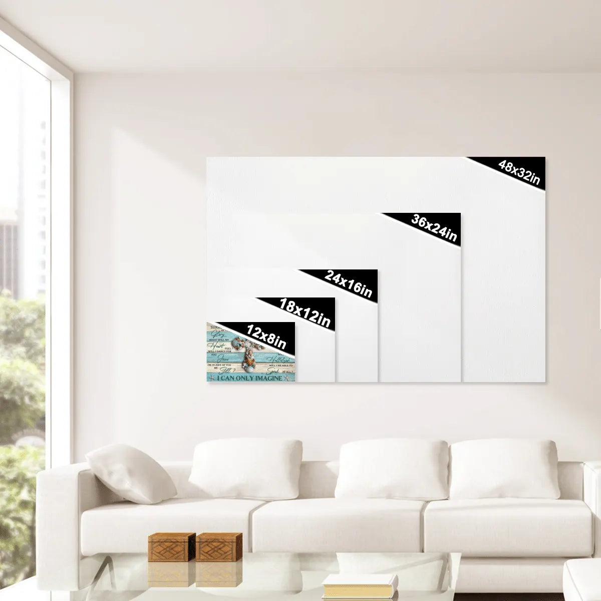 Seashell cross, I can only Imagine, Jesus Landscape Canvases, Wall Art