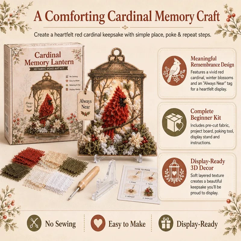 🔥HOT SALE🔥💥🏆49% OFF - 🕊️ Always Near 3D Fabric Poke Art Memory Lantern Kit