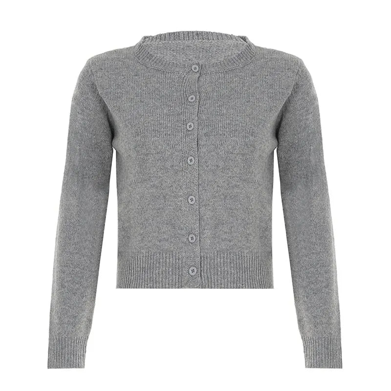 Women's Plain Button Front Cardigan