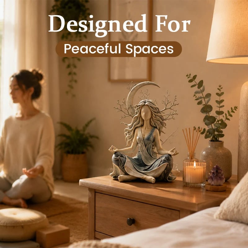 🎉Nature Goddess Tabletop Resin Sculpture, Serene Meditation Room Decor Ornament