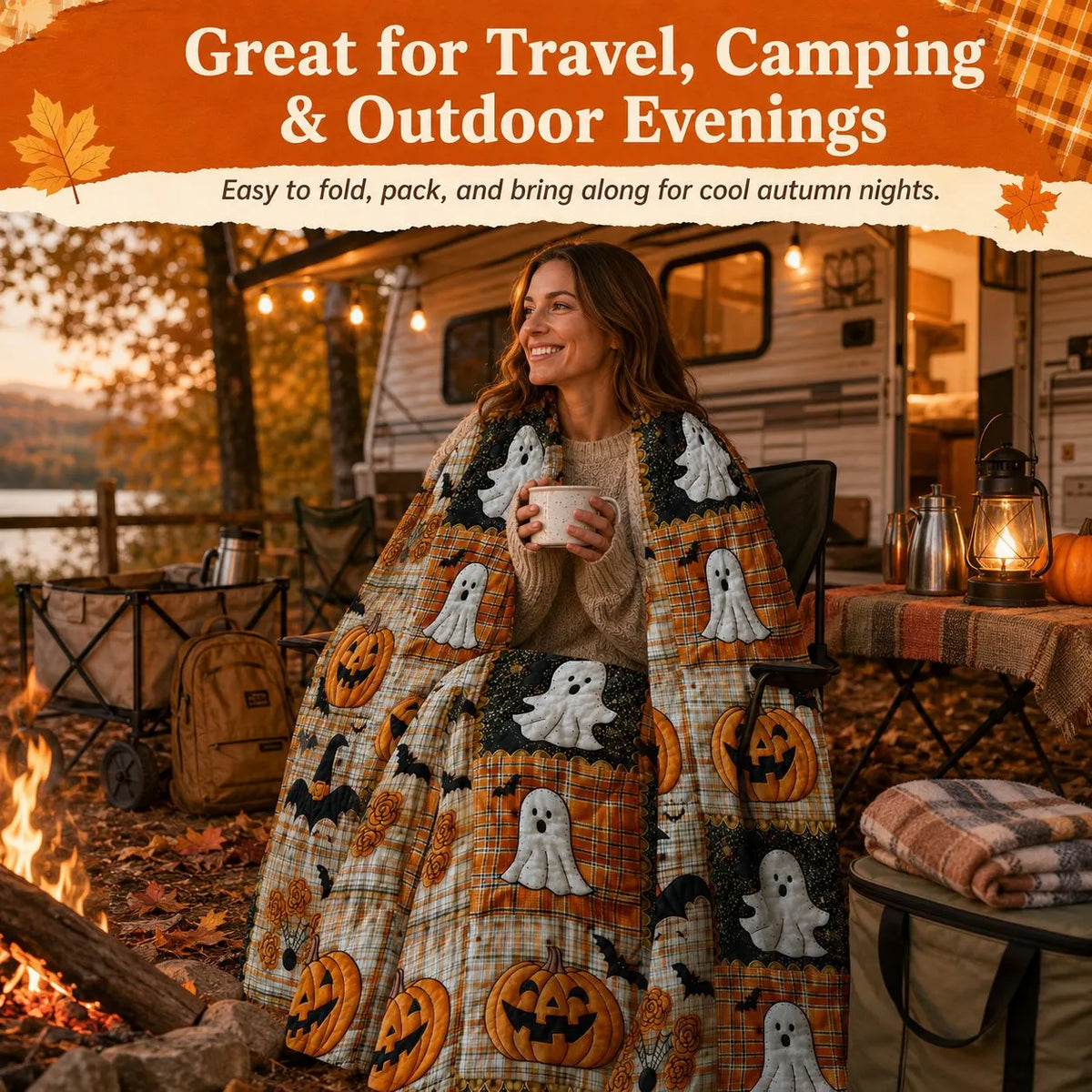 🔥HOT SALE🔥(🎁Last Day 49% OFF)🎃Halloween Patchwork Flannel Blanket