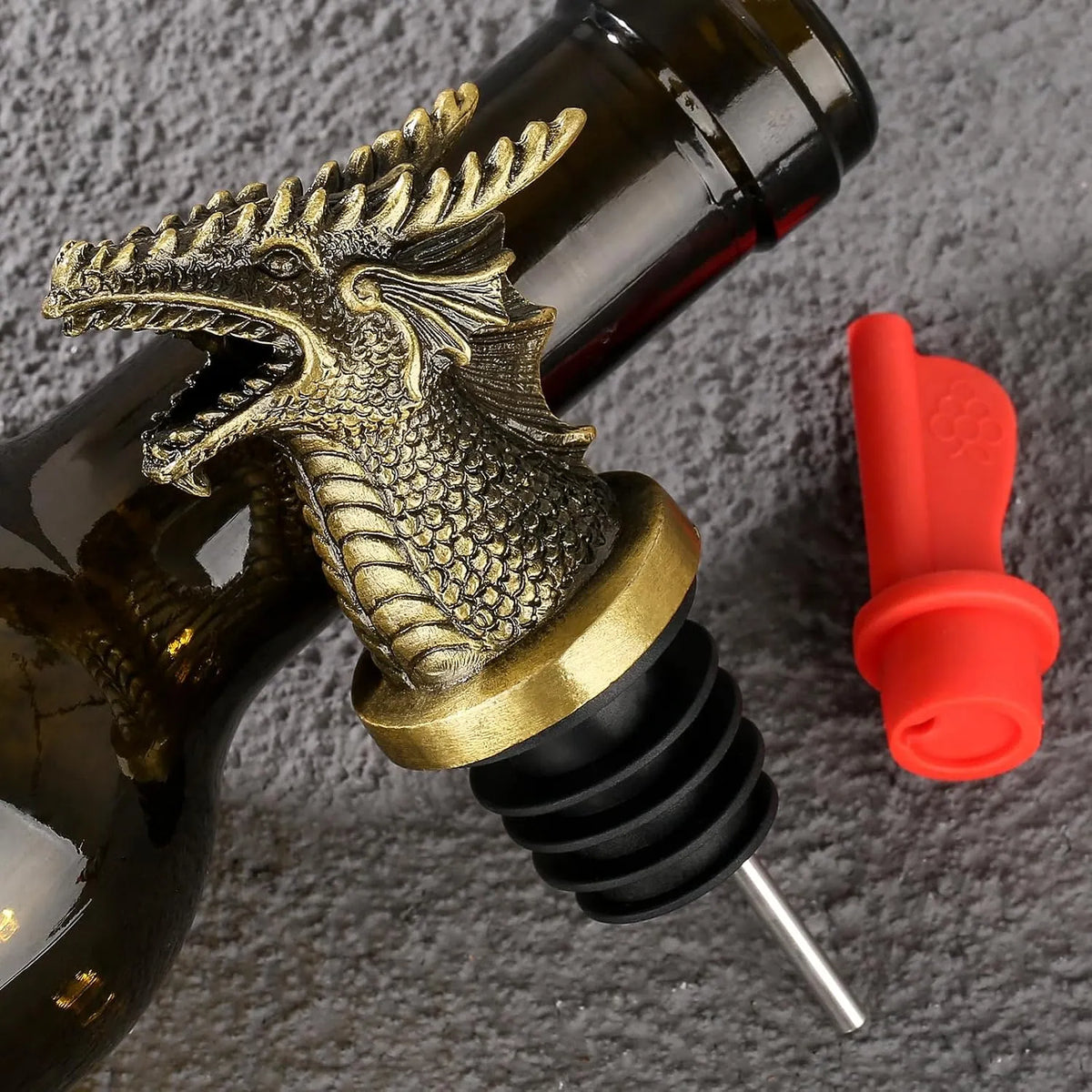 Dragon Head Wine Pourer & Bottle Stopper Set🐉🍷