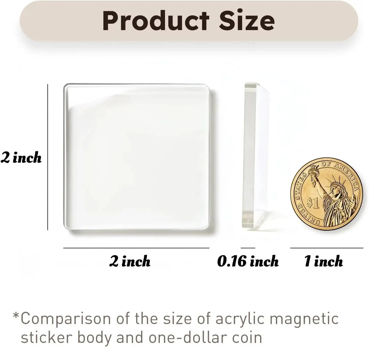 🎉10 Pack  2" x 2" Clear Acrylic DIY Fridge Magnet Set with Adhesive Backing – Square Magnetic Photo Frames with Stunning 3D Effect 💕
