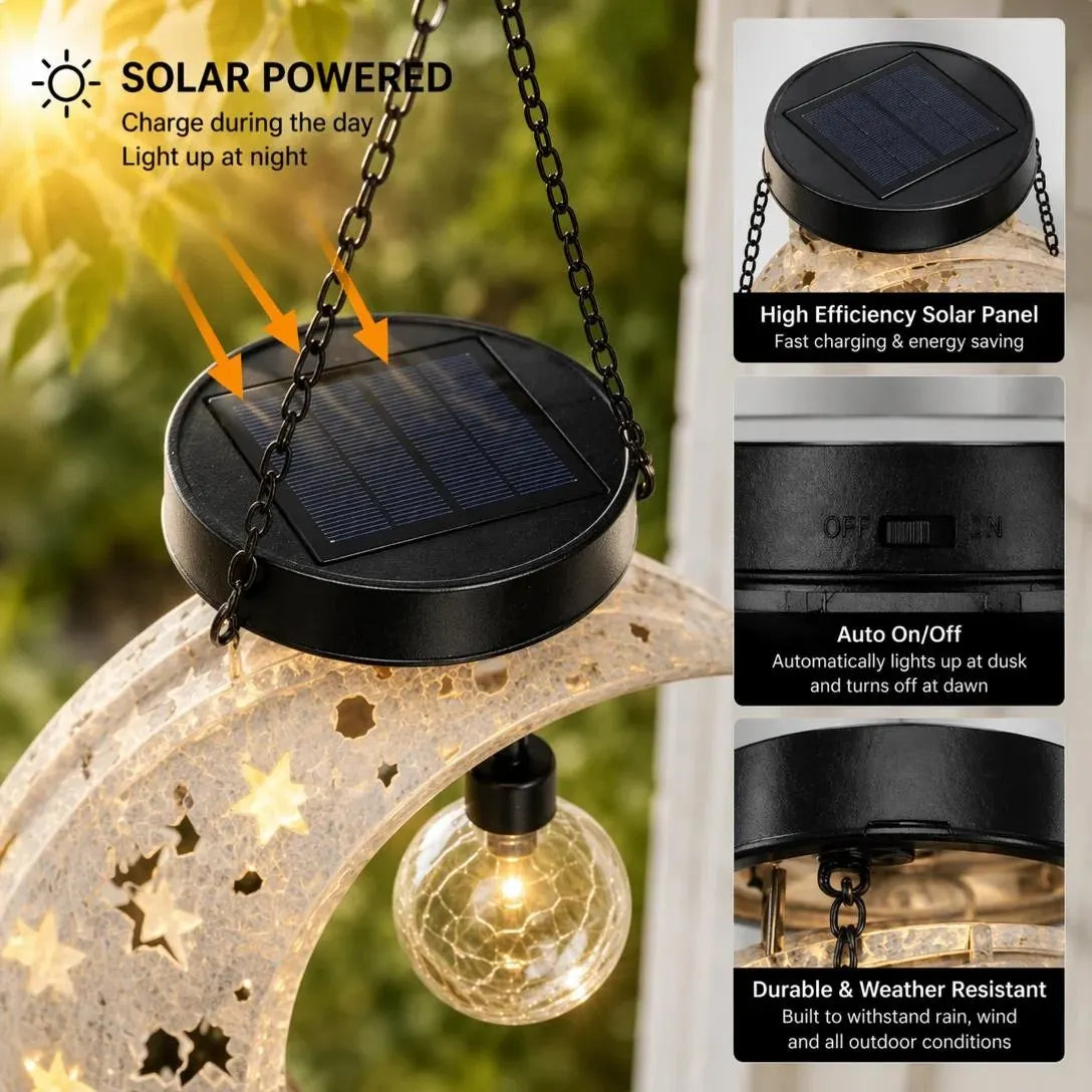 🎉🎃 Halloween Early Bird Sale | 49% OFF Black Cat Moon Solar Lantern🐈‍⬛🌙