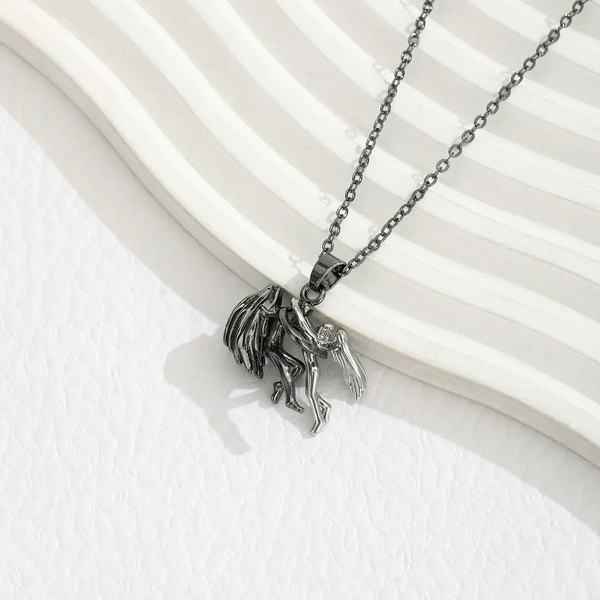 🔥Last 4 hours Sale: Save 49%-925 Silver Angel and Demonio Collar