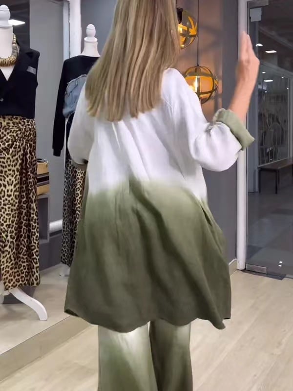 Casual Gradient Fashion Shirt and Pants Set