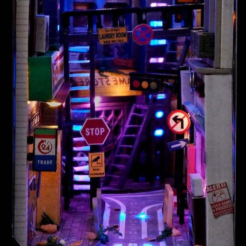 Cyberpunk Futuristic Alleyway Booknook