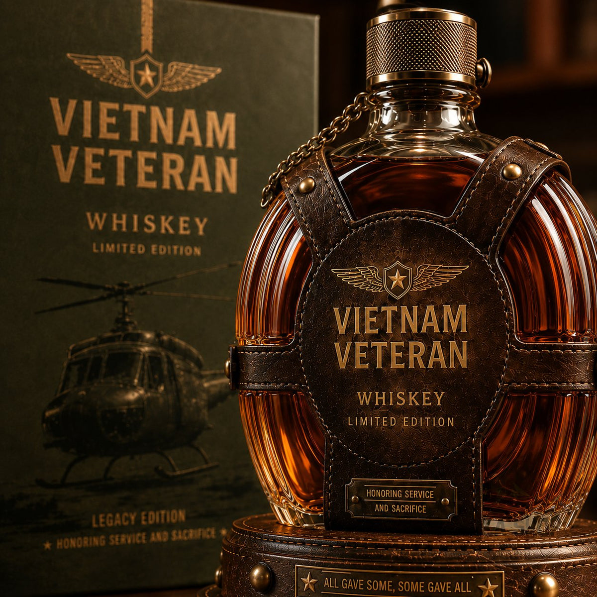🔥HOT SALE🔥💥🏆Military Tribute Whiskey Decanter – Collectible Veteran Display Bottle With Gift Box